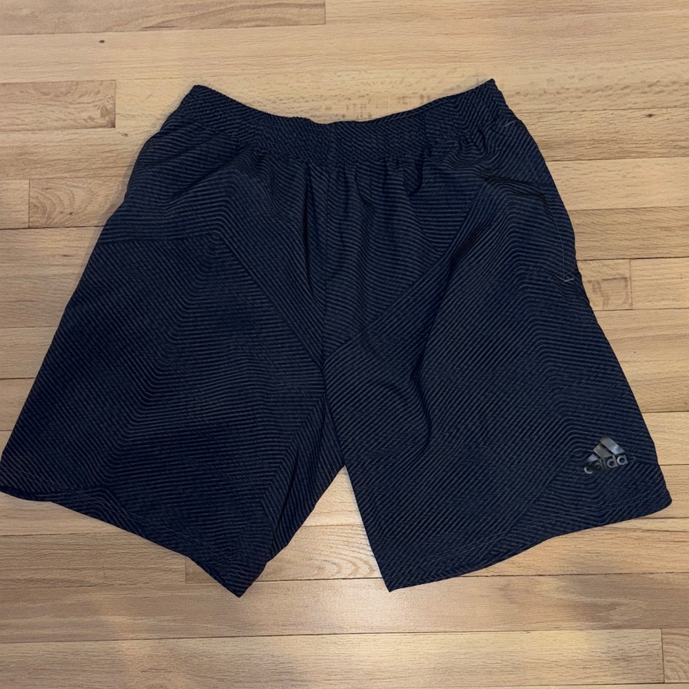 Adidas Men's Striped Black Athletic Shorts